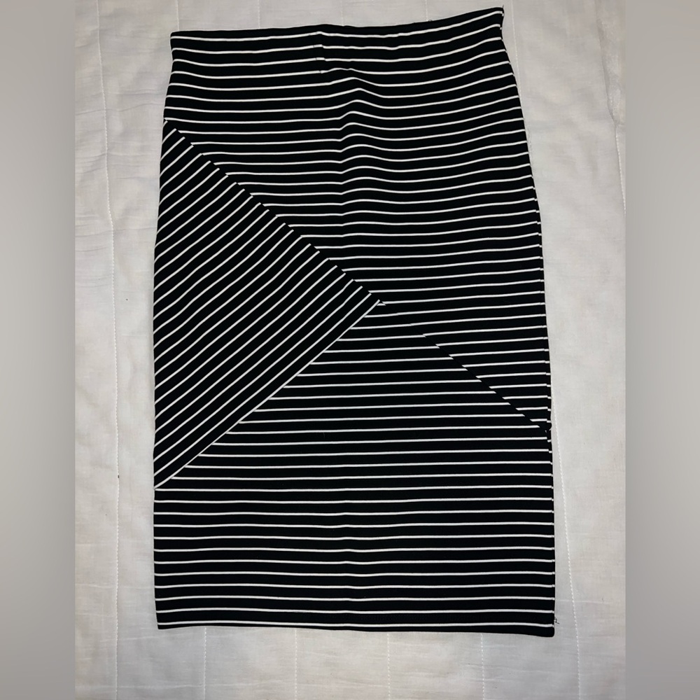 Long Tall Sally Black and White Asymmetrical Pencil Skirt